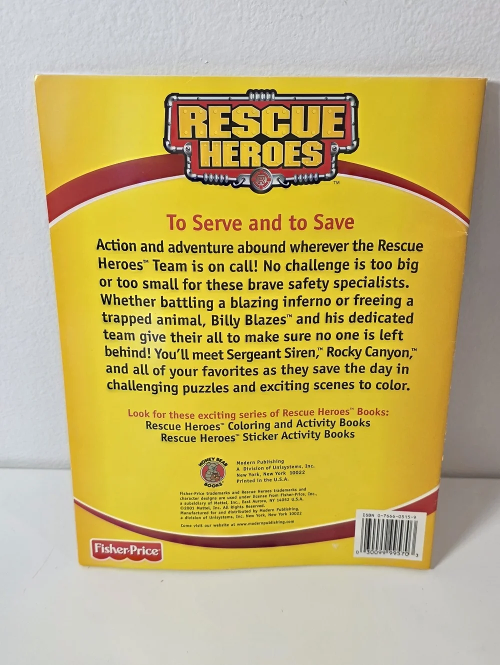 Vintage Fisher-Price Rescue Heroes Coloring and Activity Book